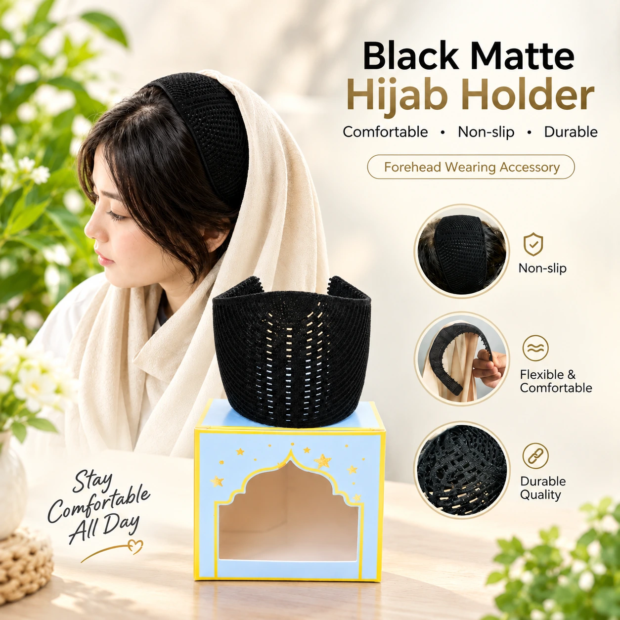 Premium Black Hijab Holder