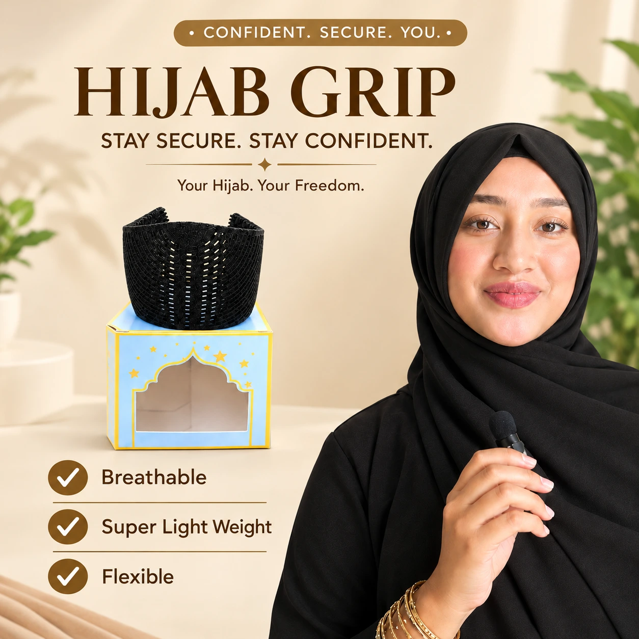 Premium Black Hijab Holder